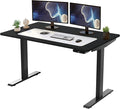 Rise UP Dual Motor Electric Standing Desk 60x30 Black Desktop Premium Ergonomic Adjustable Height sit Stand up Home Office Computer Desk Table Motorized Powered Modern Furniture Small Standup Table
