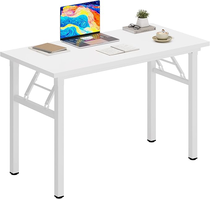 Folding Desk 31.5 inch No Assembly Folding Desks for Small Spaces Sturdy Foldable Computer Desk Multi-Purpose Home Office Desks Study Writing Desk Office Table Workstation for Home Office Outdoor