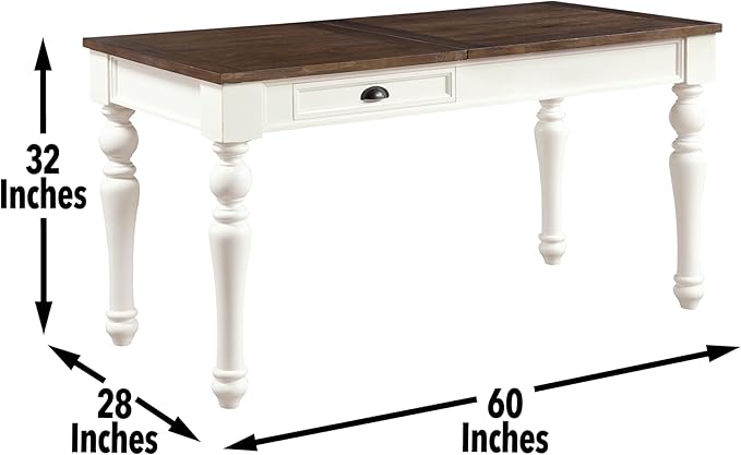Steve Silver Furniture Joanna Lift-Top Desk Office/Writing/Standing Desk Single Storage Drawer Home Office Farmhouse Design Study Workstation 60 W x 28 D x 31 H Ivory/Brown