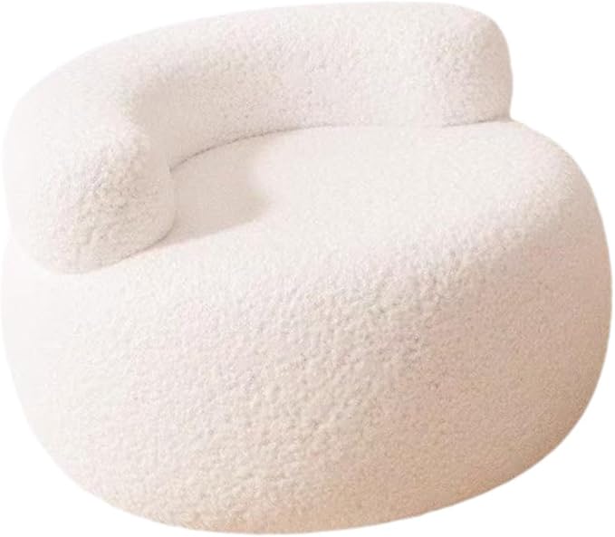 Footstool Lazy Sofa Mordern Seat Furniture Accent Chair Ottoman Floor Sofa for Living Room Office Entryway Playroom Bedroom White