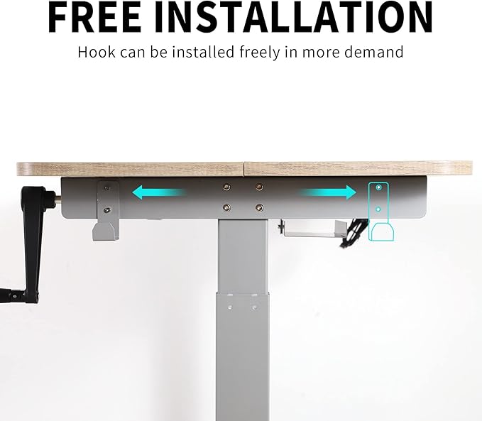 UNICOO Crank Adjustable Height Standing Desk Game Table Home Office Table Computer Desk with USB and Wireless Charger (NTCSET-01 - Antique Oak - M2)