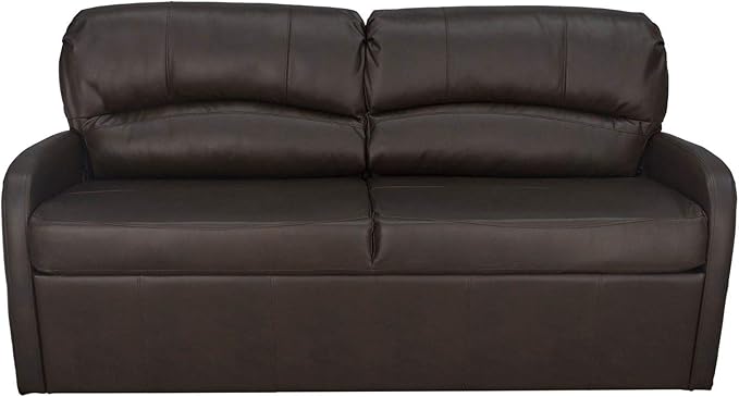 RecPro Charles 65 Jack Knife RV Sleeper Sofa with Arms | RV Furniture | Zero Wall Hugger (Chestnut)