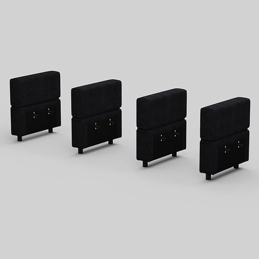 Belffin Modular Sectional Sofa Armrest Backrest Module for Sectional Couch Side Part Armrest/Backrest (Set of 4) Corduroy Black