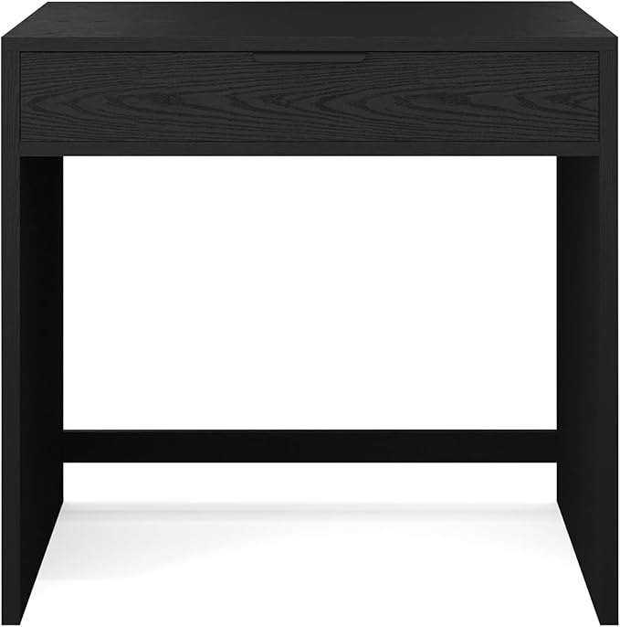 Martha Stewart Kayden Home Office Modular Desk with Drawer in Black with Oil Rubbed Bronze Hardware