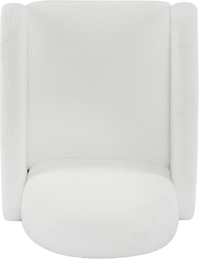 Christopher Knight Home Sidney Boucle Fabric Upholstered 360° Swivel Chair Push-Back Recliner Solid Wood Glider Recliner with Rotation Living Room Lounge Chair Adjustable Backrest Milky White
