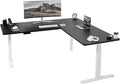 VIVO Electric Height Adjustable 77 x 71 inch Corner Stand Up Desk 2 Black 30 inch Deep Table Tops White Frame Memory Controller L-Shaped Workstation 3E Series DESK-KIT-3E7WB