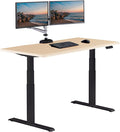 Vari ComfortEdge 60x30 Inch Adjustable Electric Standing Desk – Sit Stand VariDesk with Memory Presets Sloped Edge 200 LB Capacity + Tool-Free Assembly (Light Wood Top/Black Legs)