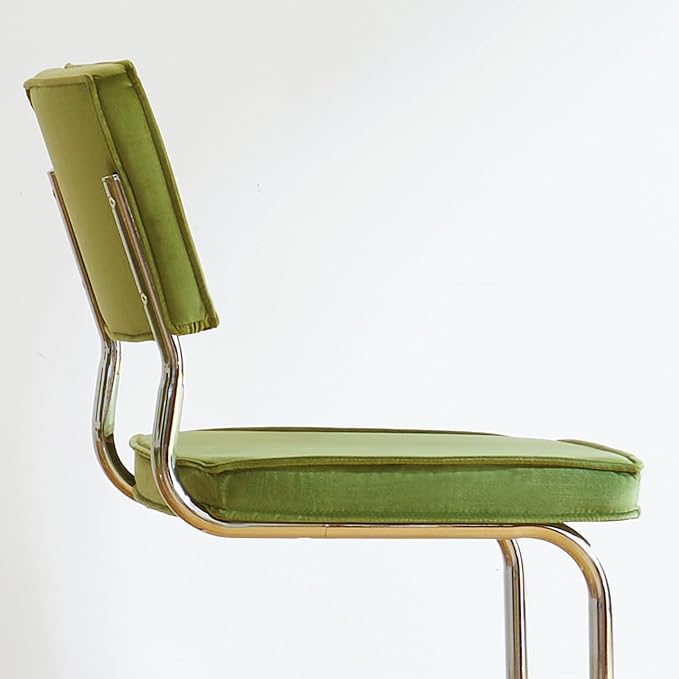 Velvet Dining ChairsMid Century Morden Dining Chairs Minimalistic Style Kitchen &amp Dining Room Chairs Upholstered Comfort Chairs with Chrome Metal Legs