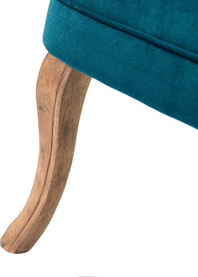 Modern Velvet Vanity Chair with with Solid Wood Legs Upholstered Vanity Stool with Low Back Small Makeup Chair Home Decor for Bedroom Living Room Dressing Table Women Girls