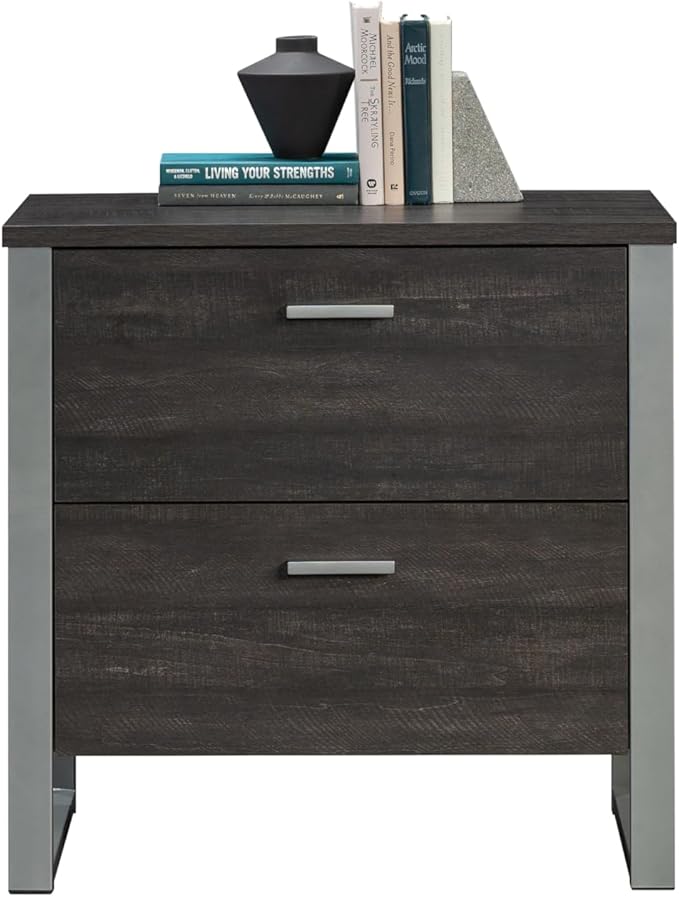 Modern 2 Drawer Small File Cabinet with Lock Under Desk Locking Drawers Storage Cabinet Organizer for Home Office FilingDarkbrown