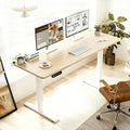 55 Inch Electric Standing Desk Height Adjustable Computer Gaming Desks for Home Office Bedroom Craft Study Table and Work Standing DesksOak