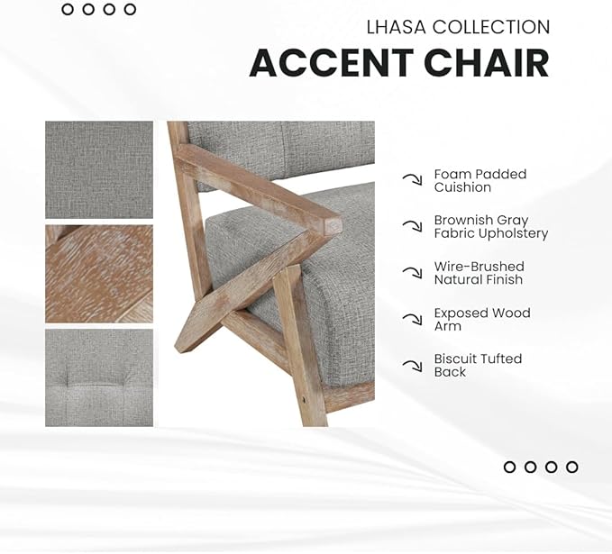 Lexicon Lhasa Fabric Accent Chair Brownish Gray