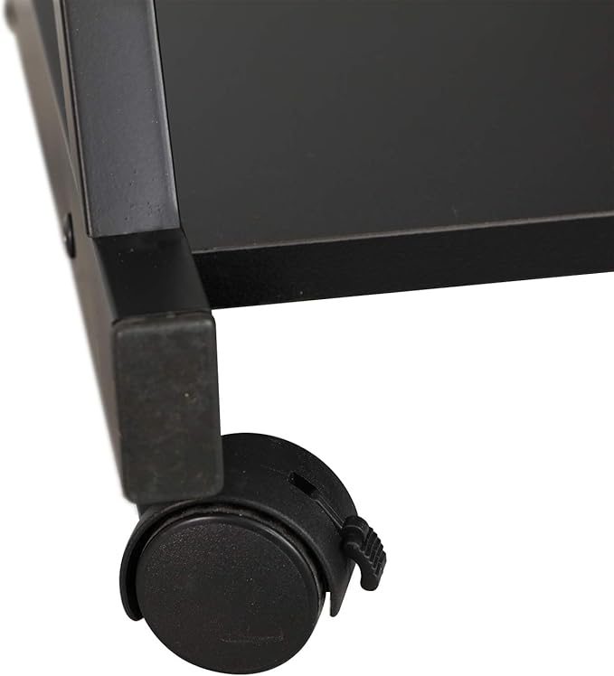 sogesfurniture Small Computer Desk on Wheels Mobile Computer Desk Small Rolling Work Workstation with Printer Shelf and Keyboard Space Computer Workstation for Home and OfficeBlack
