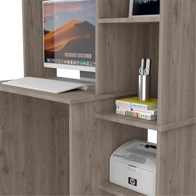 Tuhome Carell Furniture Modern Light Gray Engineered Wood Versalles Home Office Desk