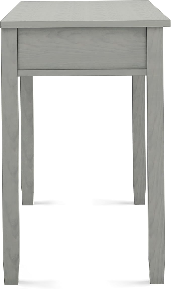 SIMPLIHOME Warm Shaker Desk - 48 Inch Wide Solid Wood Writing Desk in Fog Grey Transitional Home Office Computer Table for Workspace or Study with Flip-Down Keyboard Tray and 2 Drawers