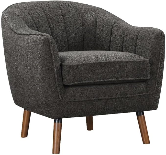 Lexicon Cutler Fabric Upholstered Accent Chair in Charcoal