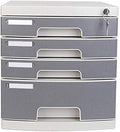 Office Filing Storage File cabinets File Confidentiality Large Storage Space Friendly Material Safety Belt Lock Personal Privacy Drawer Design Plastic (Color:Grey)