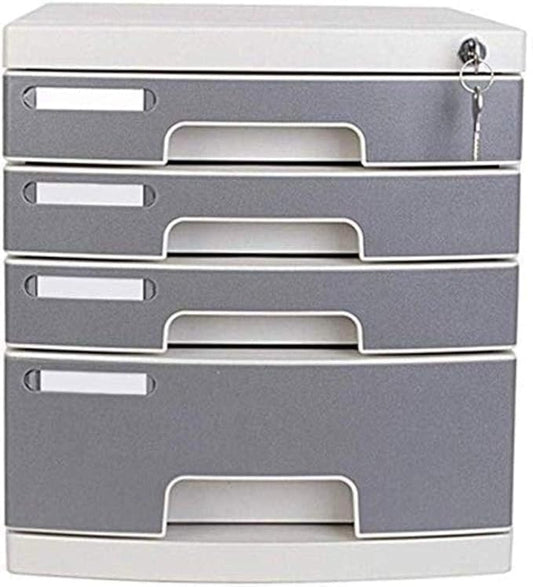 Office Filing Storage File cabinets File Confidentiality Large Storage Space Friendly Material Safety Belt Lock Personal Privacy Drawer Design Plastic (Color:Grey)