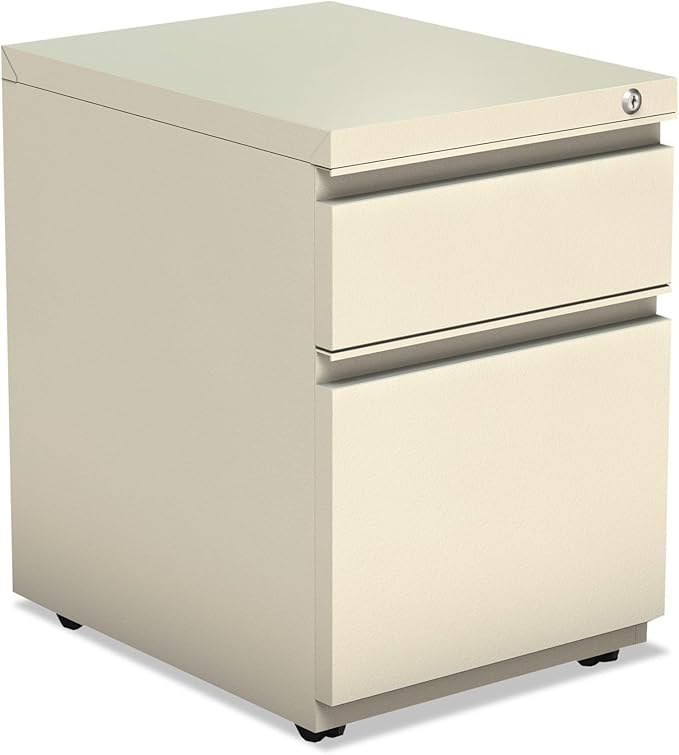 Alera ALE Two-Drawer Metal Pedestal Box File w/Full Length Pull 14 7/8w x 19 1/8d Putty