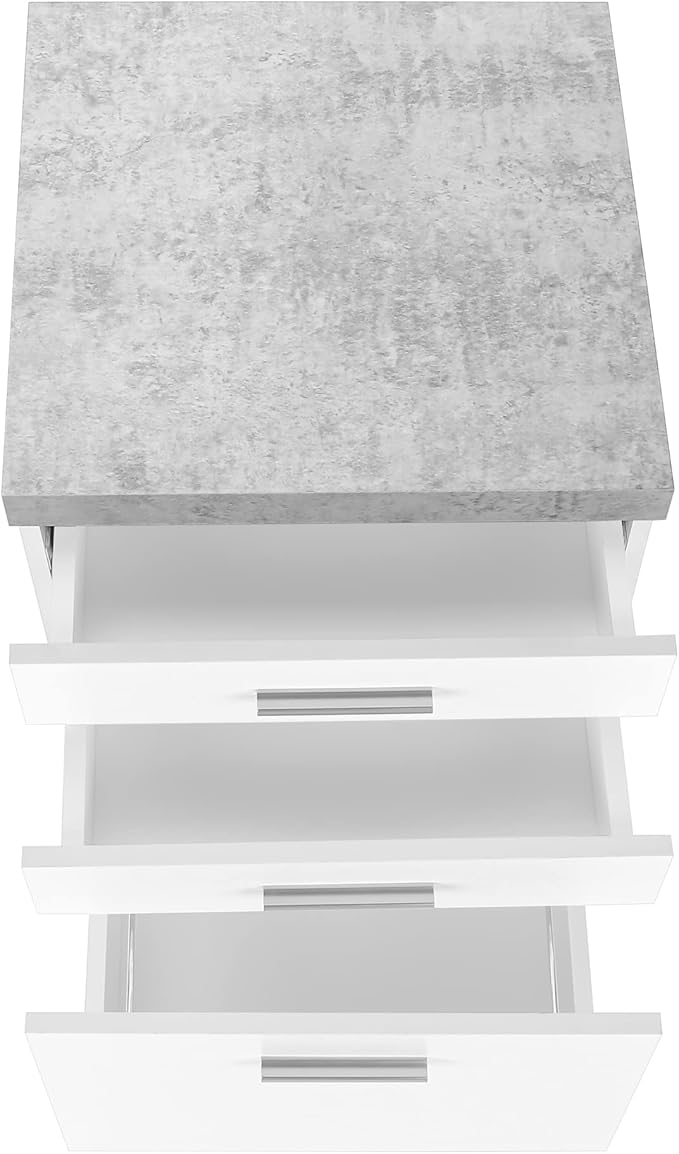 Rolling Mobile File Cabinet with Lock 3 Drawer Small Storage Cabinet OrganizerContemporary Under Desk Locking Drawers Filing Cabinets for Home OfficeWhite