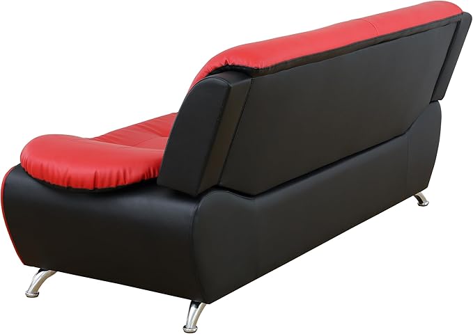 Living Room Furniture Set for Living Room Faux Leather Couch Sets Modern Couch for Apartment Home Office(SofaRed&ampBlack)