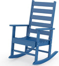 GREENVINES Outdoor-Rocking-Chair | HDPE Plastic | Patio Rockers | Porch Rocker Chairs | Shaker | Oversized | High Ladder Back | Big &amp Tall | PentaLuxe | Blue