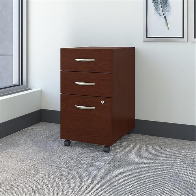 Scranton &amp Co 3 Drawer Mobile Pedestal in Mahogany