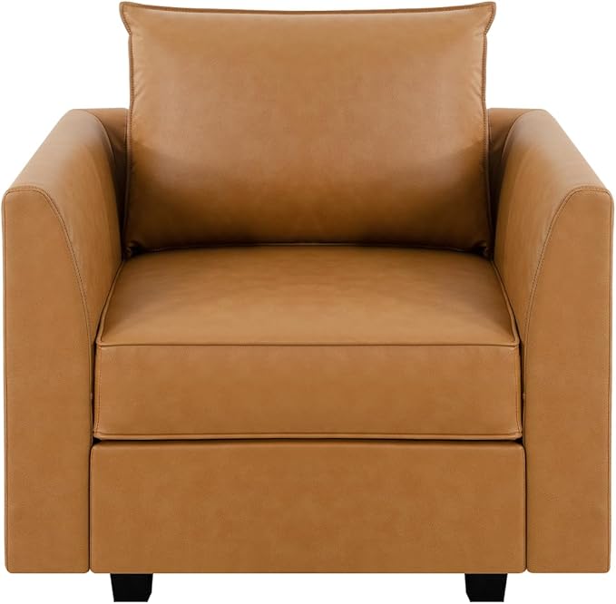 Naomi Home Elizabeth Modern DIY Collection Caramel/Air Leather/Accent Chair
