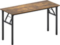SogesGame Folding Desk 60 inch Large Foldable Computer Desks Workstation Writing Table for Bedroom Home Office Dorm Apartment Kids Adults No Install Needed Rustic Brown