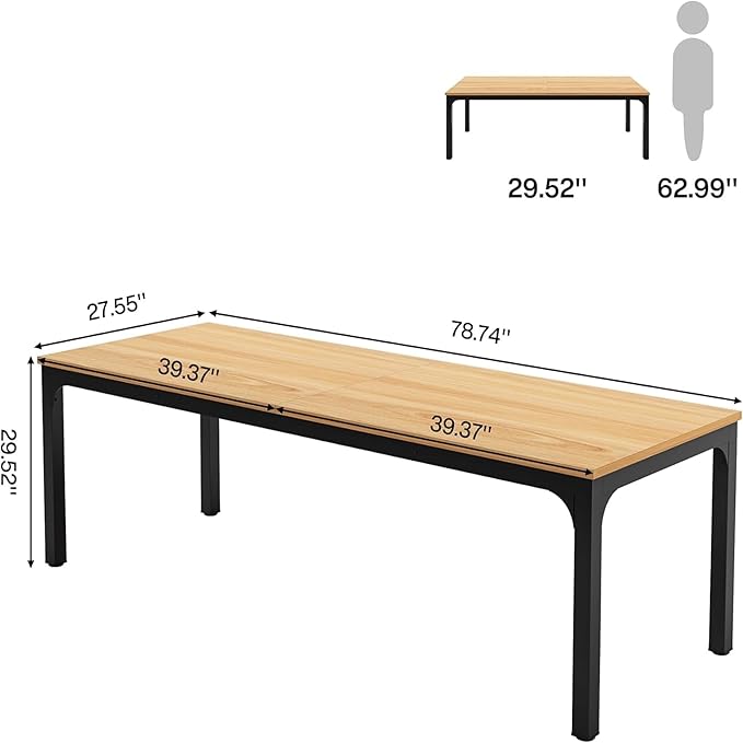 78 Two Person Computer Desk with Drawers Long Double Home Office Desk with with Storage Shelves Large Gaming Study Writing Table Workstation for Office (Walnut+Black)