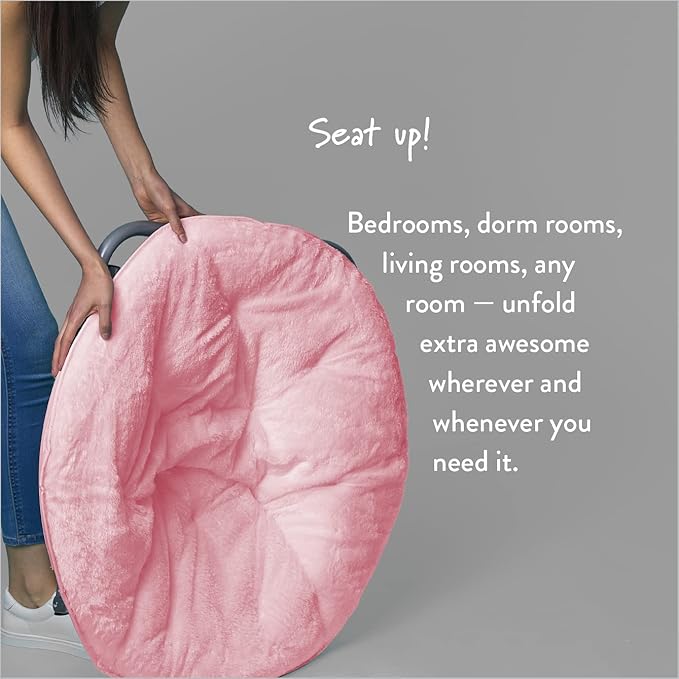 Urban Lifestyle Faux Fur Saucer Chair Light Pink