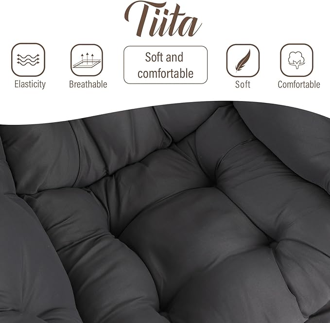 Tiita Lazy Chair Gray Modern Large Accent Armchair Comfy Leisure Sofa Reading Chair for Bedroom Living Room Dorm Rooms Garden and Courtyard Dark Grey