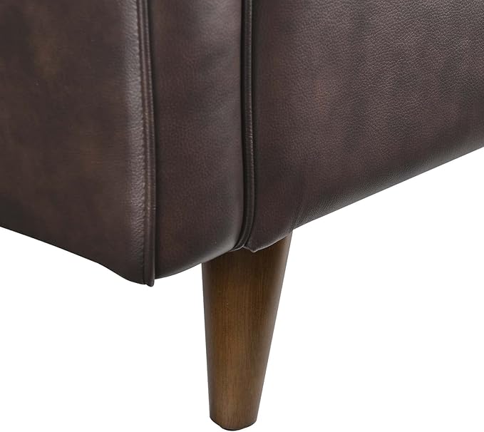 Modway Impart Upholstered Genuine Leather Loveseat in Brown