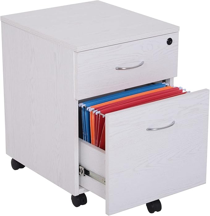GLigeT Filing Cabinet 2-Drawer Filing Cabinet Office Drawers w/Keys Compact Slim Portable File Cabinet Pre-Built Office Storage Cabinet for A4/Letter File Storage Cabinets