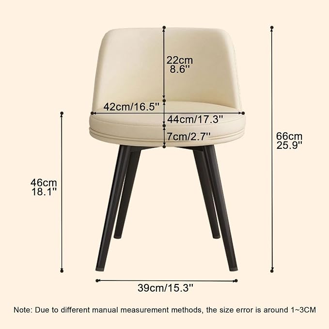 Living Room Chairs Makeup Vanity Chair with Metal Legs Upholstered Dining Chairs Office Chair Ergonomic Backrest for Living Dining Room Bedroom Dressing Room (Color : Dark Gray)