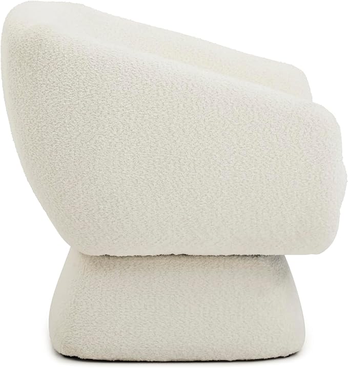 Modern 360 Degree Swivel Accent Chair28.74 Luxury Single Chair with Solid Wood FrameBoucle Sofa Chair Comfy Leisure Armchair for Living Room Apartment Game Reading Room Reception Space