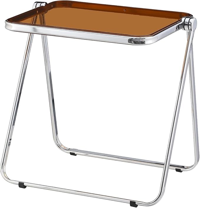 Clear Acrylic Foldable Table Small Folding Table for Snack Dinner on Couch Desk for Home