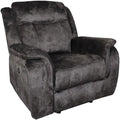 Pemberly Row Park City Polyester Fabric Power Glider Recliner Slate Finish 38W x 39D x 39H Hardwood Plywood Frame Pocket Coil Seating Smooth Reclining and Gliding Elegant Living Room Chair