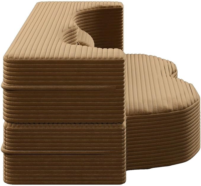 Modern 2-in-1 Convertible Sofa Bed 78 Full Size Corduroy Floor Sofa with 2 Pillows Folding Mattress Sleeper for Living Room &amp Guest Room No Assembly Required