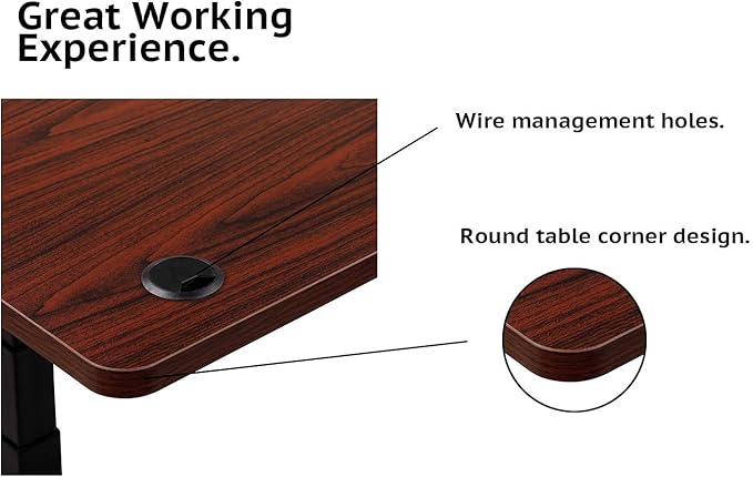 UNICOO Melamine 47.2 x 23.6 Inch Universal Table Top for Standard and Sit to Stand Height Adjustable Home and Office Desk Frames (Tabletop 47.2 - Walnut)