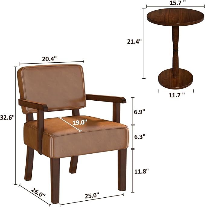 Accent Chair PU Leather Living Room Chairs Oversize with Soft Seat and Armrests for Living Room Dinning Room Bedroom Reading Room Waiting Room