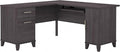 Bush Furniture 60-inch L Shaped Desk with Storage Spacious Corner Computer Table for Home Office Somerset Collection Storm Gray