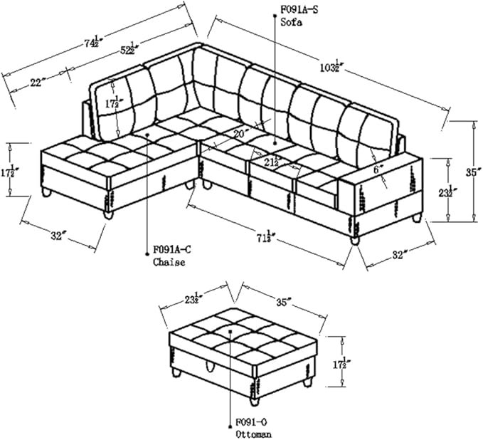 Leather Sectional Sofa SetL Shaped SofaSectional Sofa for Living Room Living Room Furniture Sets Apply to Apartment and Home(Leather Sectional Couch+Hydraulic Rod Ottoman) Latte