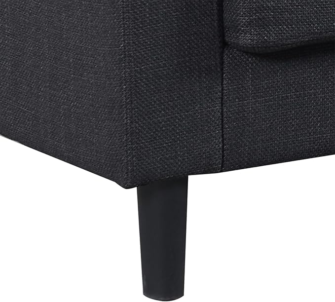 WDYLWFHW78'' Sectional Sofa Couches for Living Room 3 Seat L-Shaped Couch with Storage Ottoman Upholstered L Shaped Sofas with Footrest &amp Cup Holder &amp USB for Apartment Bedroom (Black)