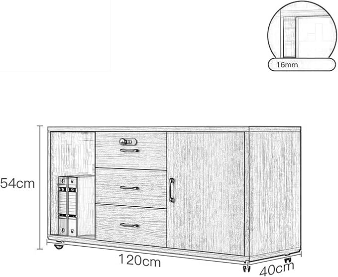 File Cabinet Under Desk with Lock Data with Wheels Storage Cabinets(E)