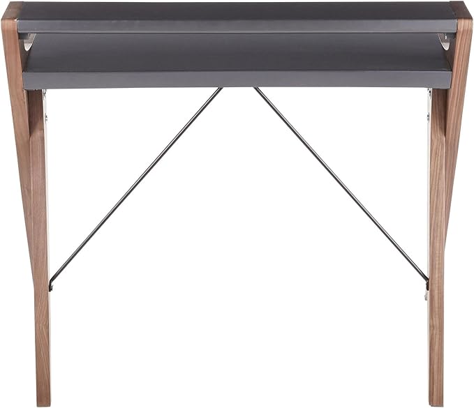 LumiSource Archer Walnut Desk Home Office Desk Computer Desk Small Desk for Bedroom Gaming Desk Contemporary Desk