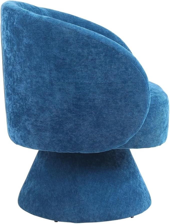 Swivel Accent Chair Swivel Barrel Chair with Pillow 360 Degree Swivel Armchair Round Club Chair for Living Room Bedroom Office Lounge (Teal+Linen)