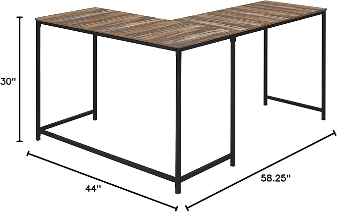 Monarch Specialties I 7391 Computer Desk Home Office Corner 58 L L Shape Work Laptop Metal Laminate Brown Black Contemporary Modern