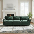 94 Sofa for Living Room 3 Seater Couch with Deep Seat Modern Comfy Corduroy Couches for Apartment Small Space Dark Green