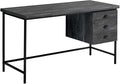 Computer Desk Home Office Laptop Storage Drawers 55 l Work Black Laminate Black Metal Contemporary Modern